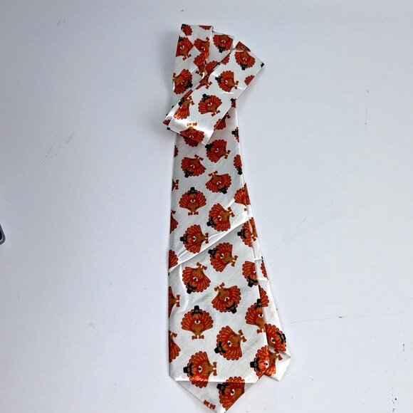Lot of FOUR Men's Novelty Thanksgiving Neck Ties Pumpkins Turkeys No Brand 56" - Picture 11 of 15